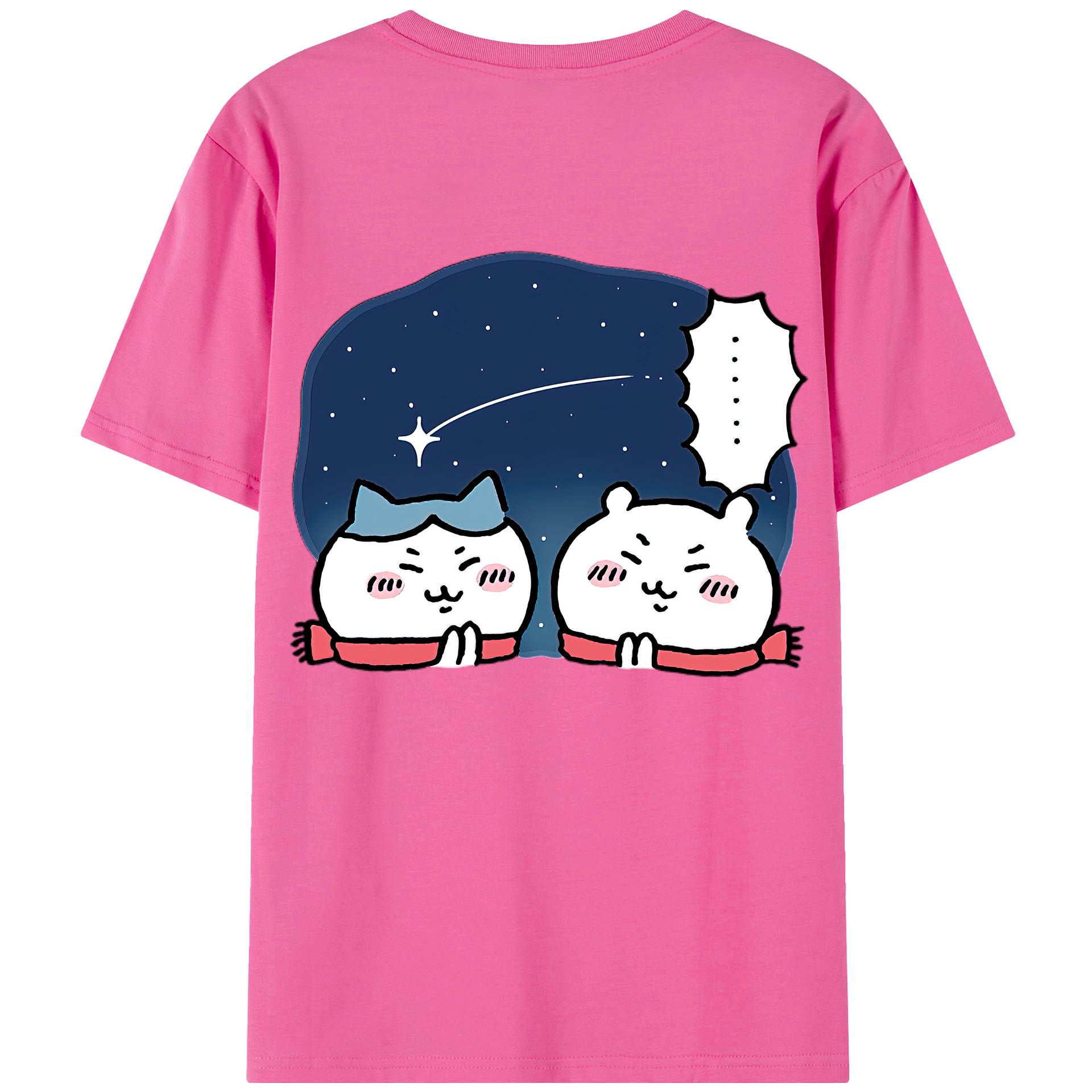 （画像用） ちいかわ ハチワレ Chii-kawa hachiware レディース半袖Tシャツ(バックプリント)